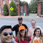 Rosanna Minchew Spyher Founder speaking with walking spy tour business school group